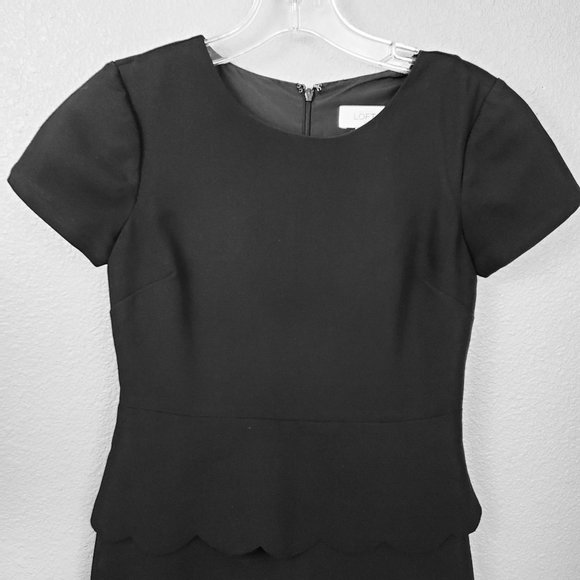 Ann Taylor LOFT Scallop Tiered Shift Dress 00P - Picture 5 of 8